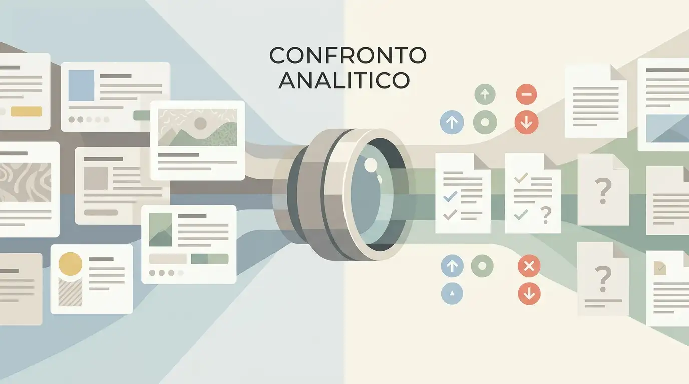 Illustrazione astratta di recensioni Cazimbo con segnali positivi e negativi a confronto